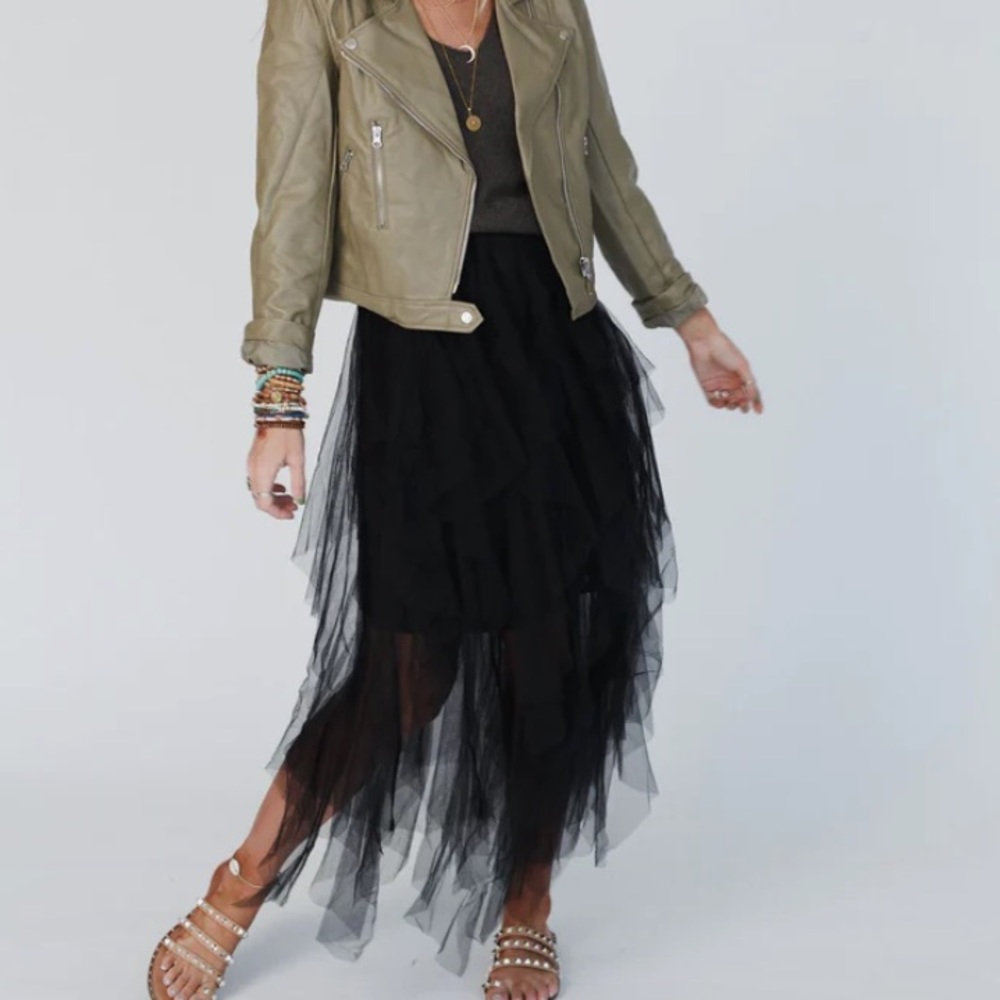 New Black Boho Ballerina Skirt